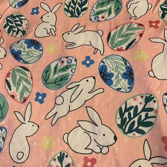 Pink Bunny Print Top NWT Pastel Easter XXL - Picture 5 of 6